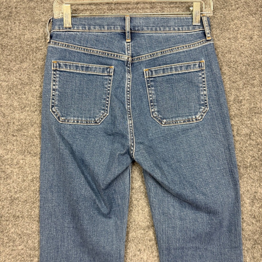 Gap 70s Flare High Rise Jeans Womens 26 2 Medium Indigo Patch Pocket Denim - Picture 11 of 12